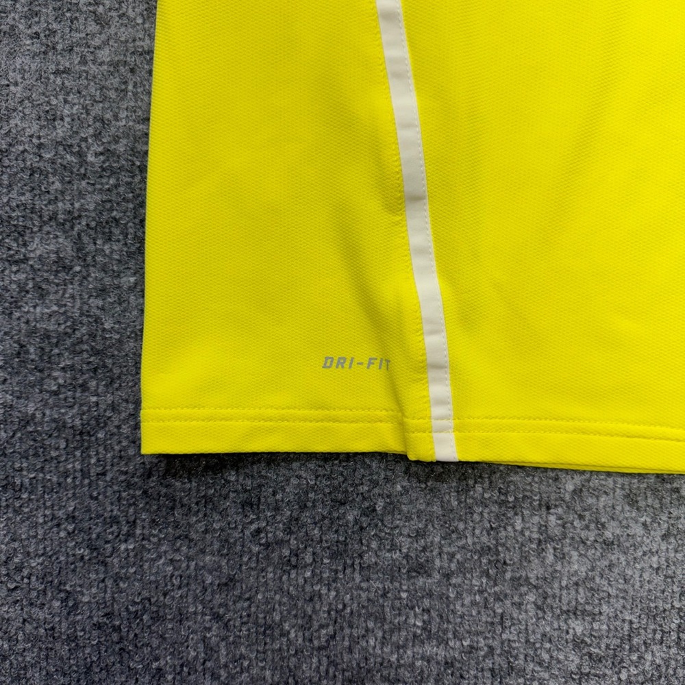 Nike Tennis Mens Dri-FIT Polo Shirt Yellow White Stripe Short Sleeve Size M - Picture 2 of 9